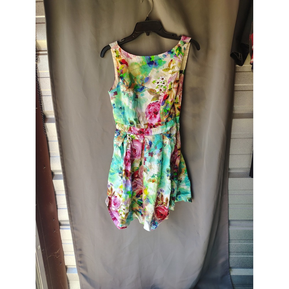 Atmosphere Floral Cutout Back Fit and Flare Dress Sleeveless Multi Color Size 6